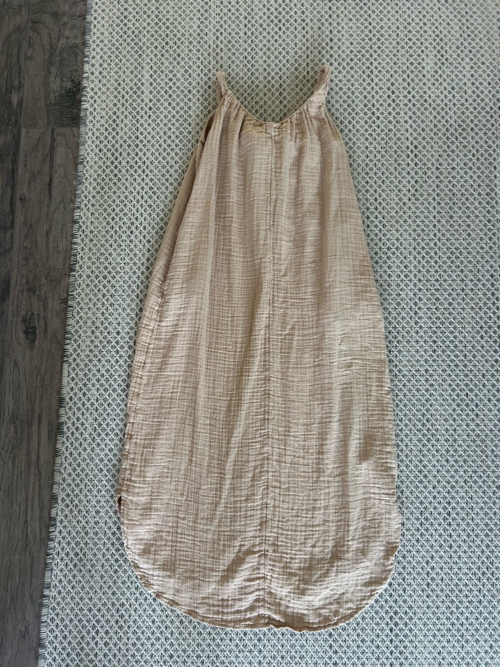 Lightweight Beige Gauze Maxi Dress WITH POCKETS